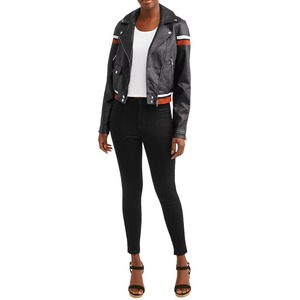 Veste en cuir sur mesure pour femme, en véritable peau de mouton, style motard, coupe ajustée, manteau en cuir véritable, vêtements de rue, mode - Product Image 2