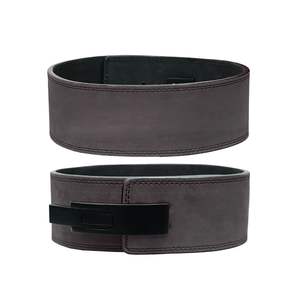 Cinturón de levantamiento de pesas de cuero gris desgastado de 10 mm de grosor, cinturón de powerlifting para hombres y mujeres, equipo de entrenamiento de fuerza para gimnasio. - Product Image 1