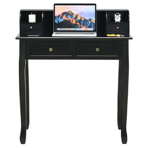 Escritorio Flotante Desmontable de 2 Niveles con Almacenamiento, Estilo Misionero, Mesa de Vanidad - Product Image 3