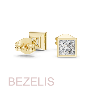 Pendientes de Diamantes CVD Creados en Laboratorio, Corte Princesa, Oro Rosa, Certificados VVS VS, Joyería Fina para Mujer, Ideal para Regalo o Fiesta - Product Image 3