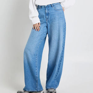 Jeans de pierna ancha a precio de fábrica, jeans vintage para mujer, jeans acampanados, jeans holgados, proveedor OEM, fabricante de ropa al por mayor - Product Image 6