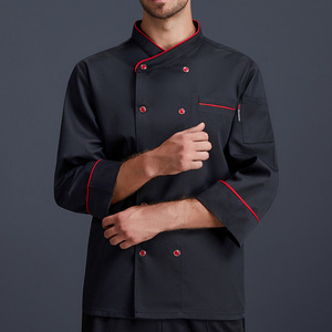 Chaquetas de Chef Personalizadas Unisex de Manga Larga Tejidas para Restaurante, Bar, Cocina, Uniformes de Camarero, Panadería, Cafetería, Poliéster - Product Image 2