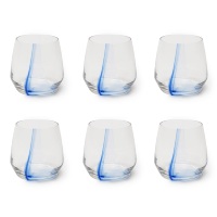 Excelsa Santorini – Lot de 6 verres transparents au design minimaliste, 37 cl, compatibles lave-vaisselle, pour boissons froides