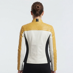Women Turn-Down-Collar Leather <b>Jacket</b> Female Zip-Up Leather <b>Biker</b> <b>Jackets</b> Ladies PU Motorcycle <b>Jacket</b> With Side Zipper Pockets - Product Image 2