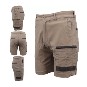 Pantalones Cortos Cargo Tácticos de Lona Sólidos para Hombre, de Cintura Alta con Cordón, de Secado Rápido, para Trabajo al Aire Libre, Ajuste Holgado - Product Image 1