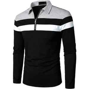 Camiseta Casual de Manga Corta con Media Cremallera y Paneles de Color Personalizados para Hombre, Tallas Grandes, Tejido Polar, Ropa de Invierno para el Día a Día - Product Image 2