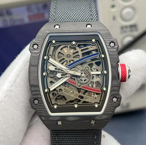 Montre mécanique pour homme RM AMG Factory Luxury Ultra-thin Hollow Movement avec boîtier en fibre de carbone, style sportif, 44 mm, sportive, de plongée - Product Image 1