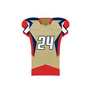 Ensemble d'uniformes de football américain personnalisés de qualité supérieure, respirants, à sublimation intégrale, manches courtes, 100 % polyester - Product Image 2