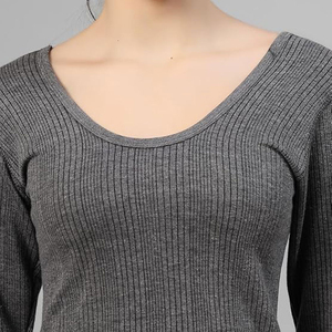 Ensemble de sous-vêtements thermiques respirants épais pour femmes, couche de base d'hiver, haut et bas en coton tricoté, vente en gros - Product Image 5