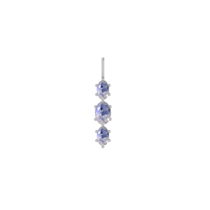 Collier tendance pour femme en acier inoxydable de qualité supérieure plaqué argent sterling avec pendentif ovale en pierre de lune arc-en-ciel et chaîne câble à griffes - Product Image 3
