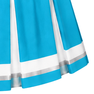 Jupe de cheerleading plissée bleu turquoise avec bordure à rayures blanches, uniforme de performance athlétique pour femmes et filles - Product Image 5