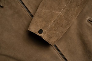 <b>Men's</b> Brown <b>Suede</b> Leather <b>Jacket</b> Casual Turn-down Collar Zipper Closure Regular Fit Autumn Wear - Product Image 6
