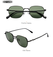Lunettes de soleil de créateur en titane intégral pour femmes et hommes, monture carrée vintage de luxe, verres polarisés, idéales pour les voyages et la plage, style classique et tendance