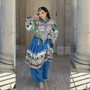 Vestido Tradicional Afgano Kuchi Bordado, Ropa Étnica Tribal, Tela de Terciopelo, Ropa para Mujer, Vestidos, Vestido Afgano Kuchi - Product Image 3