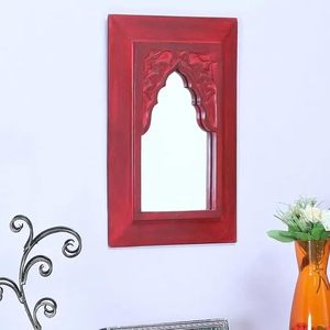 Espejo de Pared Art Deco Grande, Moderno, de Madera Roja, Personalizado, con Marco Tallado, Decorativo, para Colgar en Sala de Estar, Dormitorio o Entrada - Product Image 5