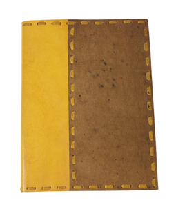 Camelon Exports Leather Composition <b>Book</b> <b>Yellow</b> Light Brown Hardcover Sewing Binding Refillable Journal 48 Sheets Rajasthan - Product Image 1