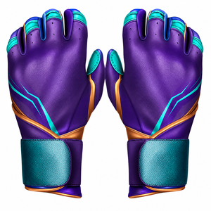 Guantes de Bateo de Cuero Personalizados con Diseño Único en Neón Morado, Agarre Superior, Rendimiento, Comodidad, Secado Rápido y Transpirables - Product Image 2