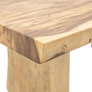 Table rectangulaire en bois de suar avec finition couleur bois naturel pour une utilisation intérieure et extérieure. - Product Image 3
