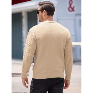 Unisex 2025 Cable Knit Sweater Casual Pullover Sudadera con cuello redondo ODM Supply para la temporada de otoño invierno - Product Image 6