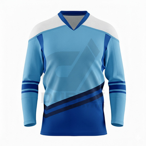 Jersey de Hockey sobre Hielo Personalizado Unisex, Cuello en V, Manga Larga, Tejido de Malla Transpirable con Impresión por Transferencia de Calor, Corte Regular - Product Image 2