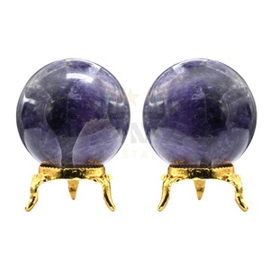 Venta al por mayor púrpura amatista esfera cristal Natural curación piedra preciosa Reiki energía piedra para meditación equilibrio Decoración - Product Image 1