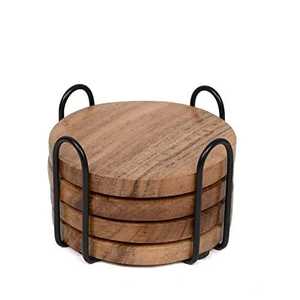 Premium Handmade Natural Wooden <b>Coasters</b> Set for Dining <b>Table</b> Protection with Heat Resistant Eco Friendly Finish for Home Kitche - Product Image 1