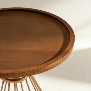 โต๊ะบาร์อะลูมิเนียมหล่อขึ้นรูปพิเศษ ฐานรูปต้นไม้ประดับตกแต่งอย่างประณีต หน้าโต๊ะทรงกลม โครงสร้างแข็งแรง โดดเด่นด้วยความหรูหรา - Product Image 4