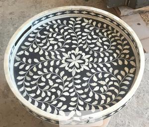 Plateau Feng Shui de Luxe Fait Main Écologique avec Incrustations en Os – Design Décoratif Élégant, Qualité Supérieure pour la Maison et la Cuisine (Idéal pour Servir) - Product Image 1