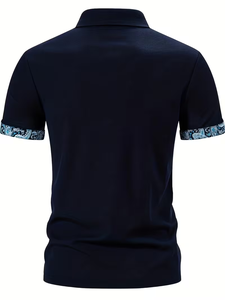 Vente en gros – Nouveauté : T-shirt de golf pour homme, coupe ajustée 3D, anti-boulochage, en maille polyester/coton, idéal pour le business et la mode. - Product Image 2
