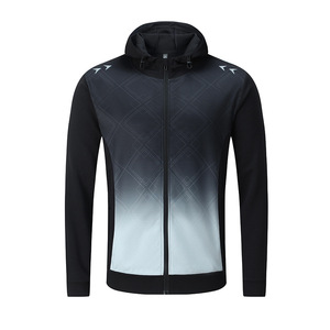 Men's Gradient Color Hooded Sports <b>Jacket</b> Quick Dry Breathable Zipper Front Long Sleeve <b>Slim</b> <b>Fit</b> Spring Autumn Wear - Product Image 6