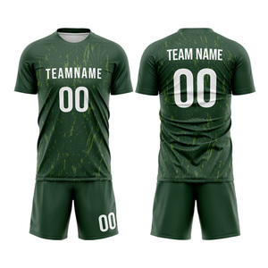 Soccer Jersey Set Green 100% Polyester Short Sleeve Men's <b>Athletic</b> Fit Moisture Wicking Team Apparel Uniform Custom SPORTS - Product Image 2