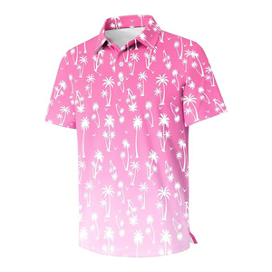 Vêtements d'extérieur pour adultes, polos de golf pour jeunes avec manches à bordure côtelée, patte de boutonnage dissimulée, tombé fluide et tenue de club élégante - Product Image 1