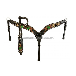 Conjunto de cuello de pecho y cabeza occidental de cuero de vaca de alta calidad con suministro al por mayor de hardware de acero inoxidable - Product Image 4