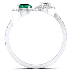 Anillo de Compromiso Minimalista REYES de Oro Sólido de 14K con Moissanita, Corte Redondo de Lujo, Gema Esmeralda de 0.35 Quilates, Anillos Ajustables - Product Image 4