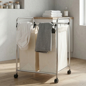 5OZ TC Metal Pop-Up Panier à Linge Chariots Sac et panier pratiques pour l'organisation du linge - Product Image 3