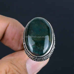 925 argent plaqué anneau guérison cristal anneau pierre de sang pierre précieuse à la main Boho bijoux cadeau pour sa vente de noël - Product Image 1