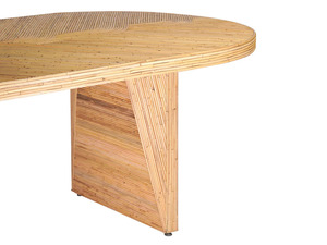 Juego de Comedor Moderno de Lujo en Madera de Teca Sólida Color Crema, 6 Sillas, Mesa Ovalada para Cocina, Muebles Contemporáneos para el Hogar y la Villa - Product Image 6