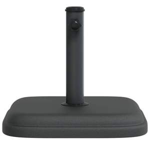 Parasol de terrasse en plastique noir et base en béton avec tube en fer, accessoire de mobilier d'extérieur durable - Product Image 4