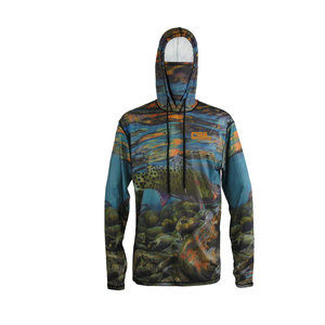 Sweat à capuche de pêche pour homme, léger, en polyester, UPF 50, respirant, séchage rapide, protection UV, vente en gros - Product Image 1