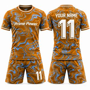 ชุดฟุตบอลแบบกำหนดเอง Prime Power พิมพ์ลายแบบ Sublimation ระบายอากาศได้ดี ผลิตจากโพลีเอสเตอร์ สำหรับผู้ใหญ่ทุกเพศ ทุกฤดูกาล แขนสั้น คอกลม - Product Image 1