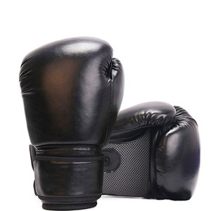 Gants de boxe en cuir noir et jaune Econex Sports, fermeture à boucle complète, logo personnalisable, sangle de poignet, entraînement pour adultes - Product Image 1