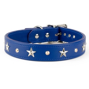 Superior Quality Handmade Blue Leather Dog Collar Solid Crystal <b>Studs</b> All Sizes Available Top Indian Supplier Manufacturer - Product Image 2
