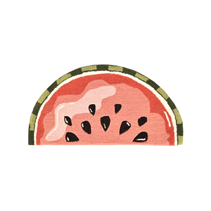 Alfombra Decorativa de Lana Hecha a Mano con Diseño de Sandía en Rodajas - Alfombra Semicircular con Diseño de Frutas para Habitación Infantil y Tapete de Entrada - Product Image 6