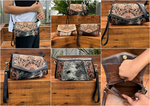 Luxe personnalisé véritable usiné à la main 2025 femmes grande capacité élégant sac à main en cuir de vachette véritable Mini sac pour dames - Product Image 3