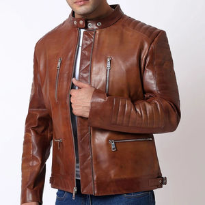 Veste en cuir de haute qualité avec logo personnalisé, veste en cuir pour homme, vêtements de mode, style streetwear, veste d'hiver pour homme - Product Image 5