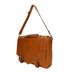 Unisex 100% Genuine Leather Messenger Bag Classic Style Buckle Closure Adjustable Strap Work <b>Briefcase</b> Tan Color Wholesale - Product Image 2