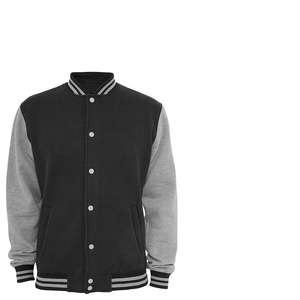 Chaqueta Universitaria de Béisbol para Hombre con Mangas de Cuero, Logotipo Personalizado Bordado en la Parte Delantera, Estilo Letterman Negro - Product Image 1