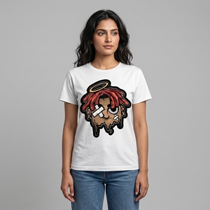 T-shirt court blanc uni ajusté pour femme, à manches courtes et col rond, avec dentelle, idéal pour l'été - Product Image 3