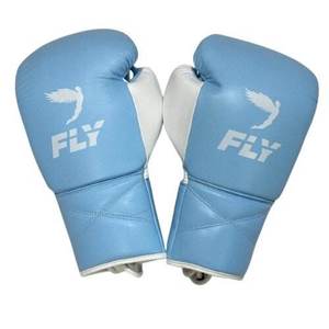 Gants de boxe Fly Superlace X Baby Blue à lacets pour entraînement professionnel 8oz-16oz - Product Image 2