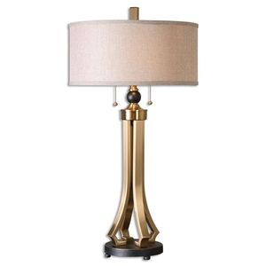 Modern Luxury Gold Oval <b>Table</b> Lamp Nordic <b>LED</b> <b>Bedside</b> Light with Fabric Shade for Hotel Bedroom Living Room Home Decor - Product Image 1